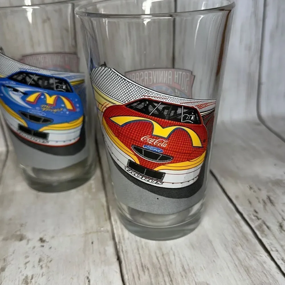 Vintage 1998 Nascar 50th Anniversary Bill Elliot McDonald's Pint Drinking Glasse
